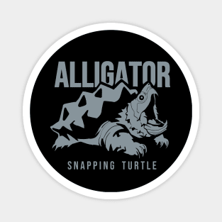 Alligator snapping turtle, reptiles lovers in grey ink Magnet